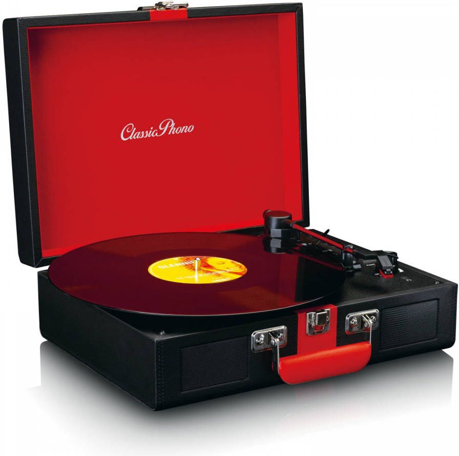 Lenco Platenspeler Met Bluetooth® Ontvangst En Ingebouwde Speakers Classic Phono Tt 110bkrd Rood zwart