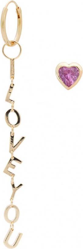 Anna + Nina Hopeless Romantic oorbellen verguld in set van 2