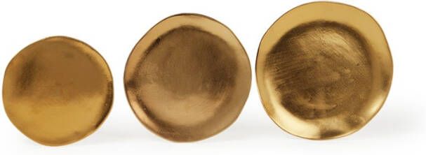 &k amsterdam Imperfect Bord Handbeschilderd Set van 3 Goud