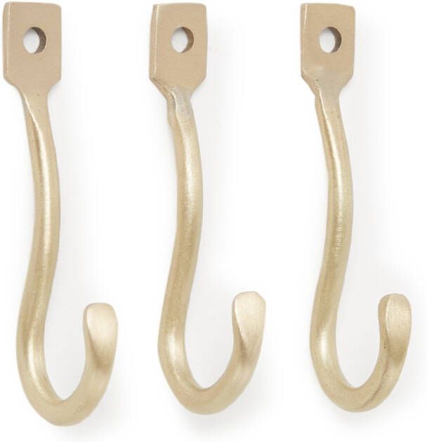 Ferm Living Curvature Haak Messing/Set van drie