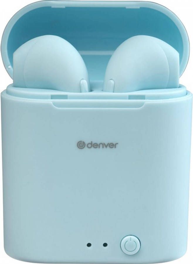 Denver Oordopjes Draadloos Met Oplaadcase Licht Blauw