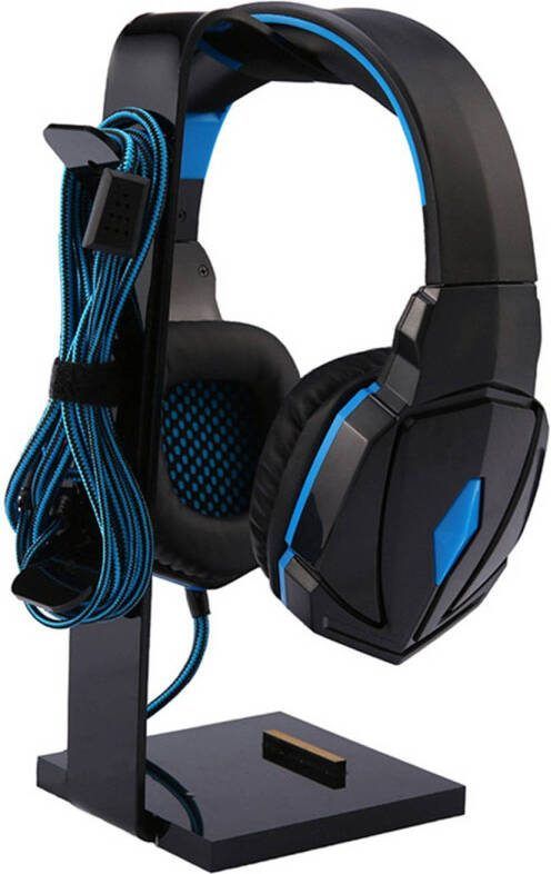 FLOKOO Koptelefoon Standaard Headset Stand Kabel Organizer Zwart