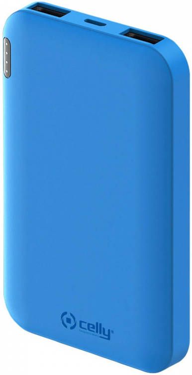 Celly powerbank 5000 mAh 5 Volt 2, 1 Ampère blauw 2 delig online kopen