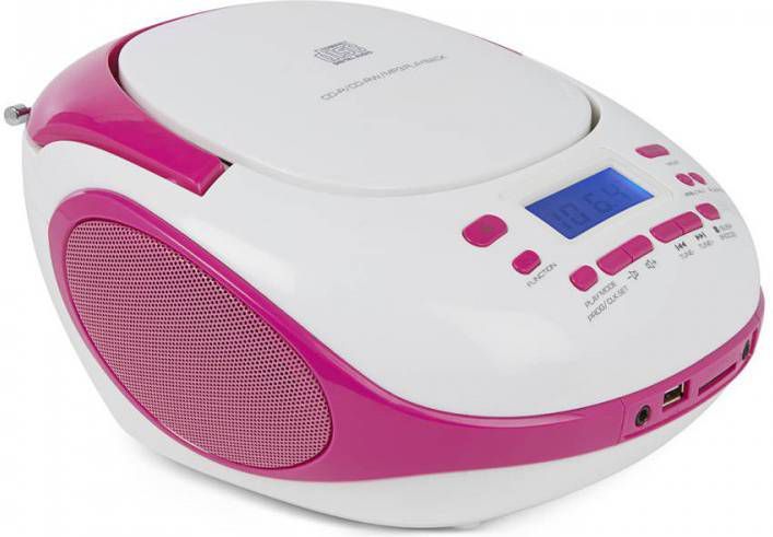 Nikkei Nprc56pk Portable Radio/cd speler Met Usb En Bluetooth Wit/roze