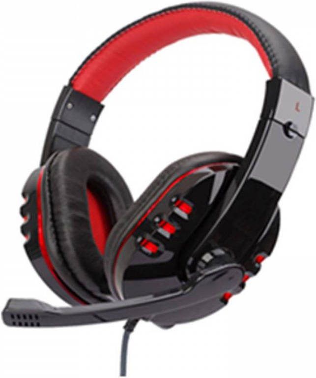No Fear Gaming Headset 1.5 M Kabel Opvouwbare Microfoon Over ear Ontwerp Zwart/rood