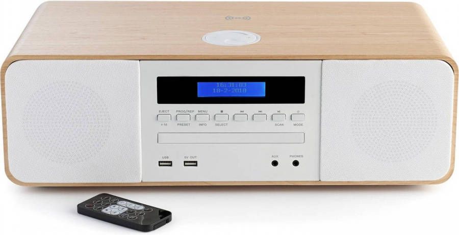 Thomson Mic200ibt Stereo Bluetooth Microset Cd/mp3/usb/inductie Hout
