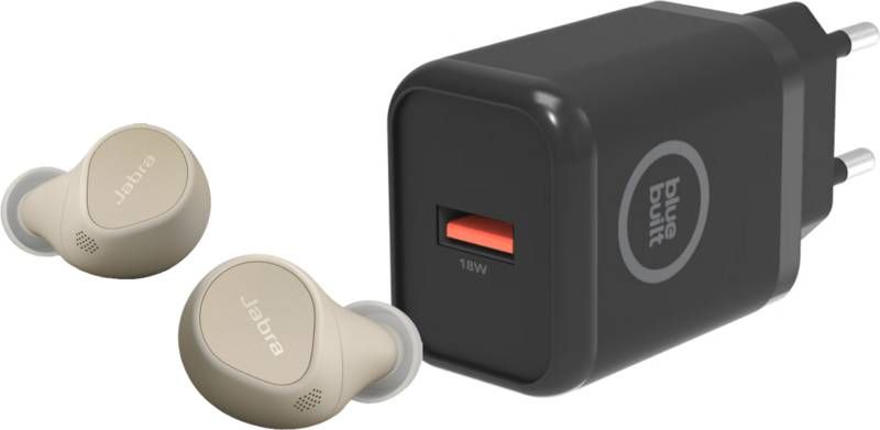 Jabra Elite 7 Pro Goud Beige + BlueBuilt Oplader 18W
