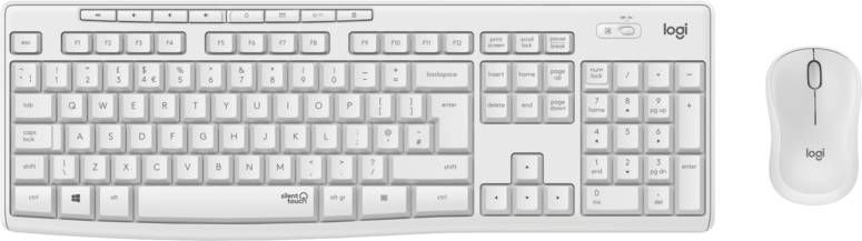 Logitech MK295 Silent Draadloze Toetsenbord en Muis Wit QWERTY