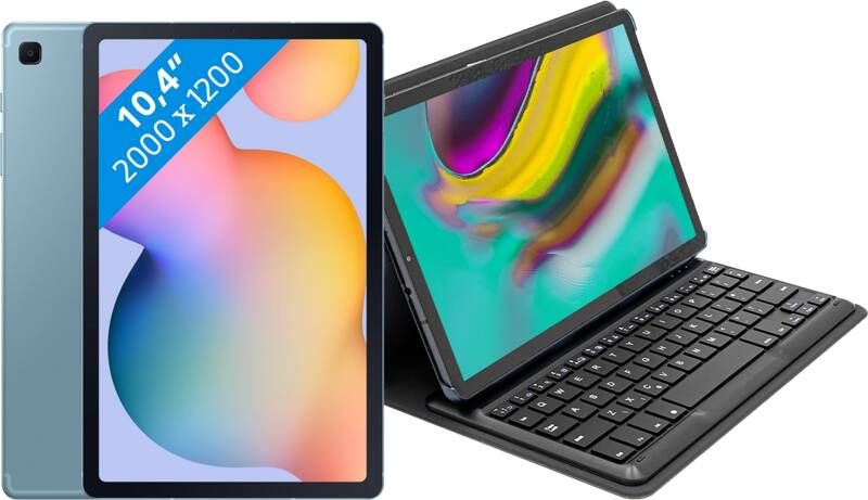 Samsung Galaxy Tab S6 Lite(2022)64GB Wifi Blauw + Targus Toetsenbord Hoes Zwart