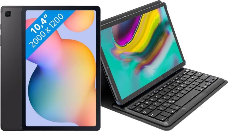 Samsung Galaxy Tab S6 Lite(2022)64GB Wifi Grijs + Targus Toetsenbord Hoes QWERTY Zwart