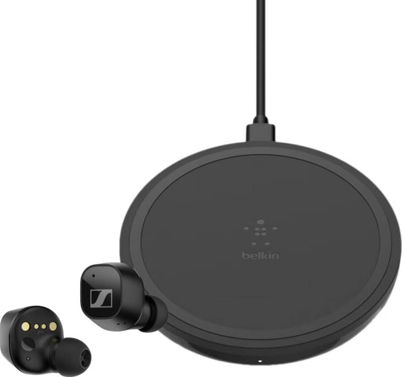 Sennheiser CX Plus True Wireless Zwart + Belkin Boost Up Draadloze Oplader 10W Zwart