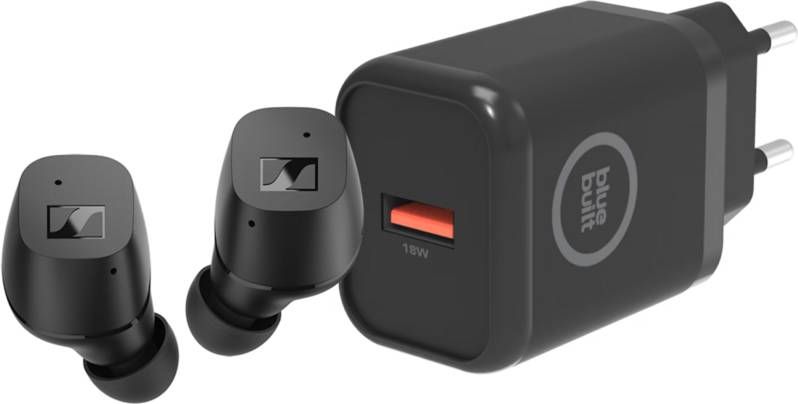Sennheiser CX True Wireless Zwart + BlueBuilt Oplader 18W