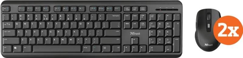 Trust Ody Stille Toetsenbord en Muis set QWERTY 2 Pack