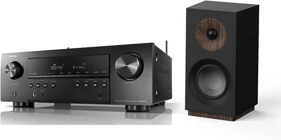 Denon Doubledeal Avr s650H receiver + Jamo S 801 boekenplank speakers Zwart