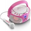 Lenco SCD 650PK Draagbare FM Radio CD/MP3/USB microfoon en licht effecten Roze online kopen
