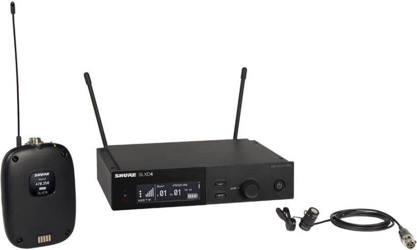 Shure SLXD14/83 H56 draadloze WL183 dasspeld microfoon set
