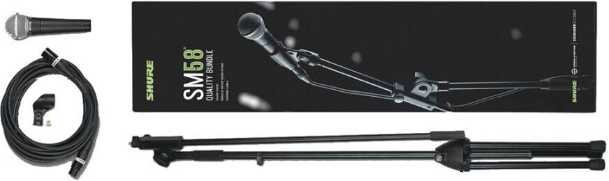 Shure SM58 Quality Bundle met microfoon, statief en XLR kabel