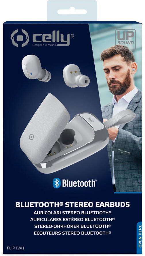Celly Oordopjes Flip1 Draadloos 15, 3 X 9 Cm Wit