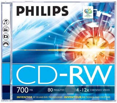 Philips Cd Rw 700Mb 4 12Xspeed Jewel Case 10 Stuks