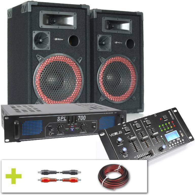 SkyTec Complete 700W DJ Installatie met Bluetooth en USB