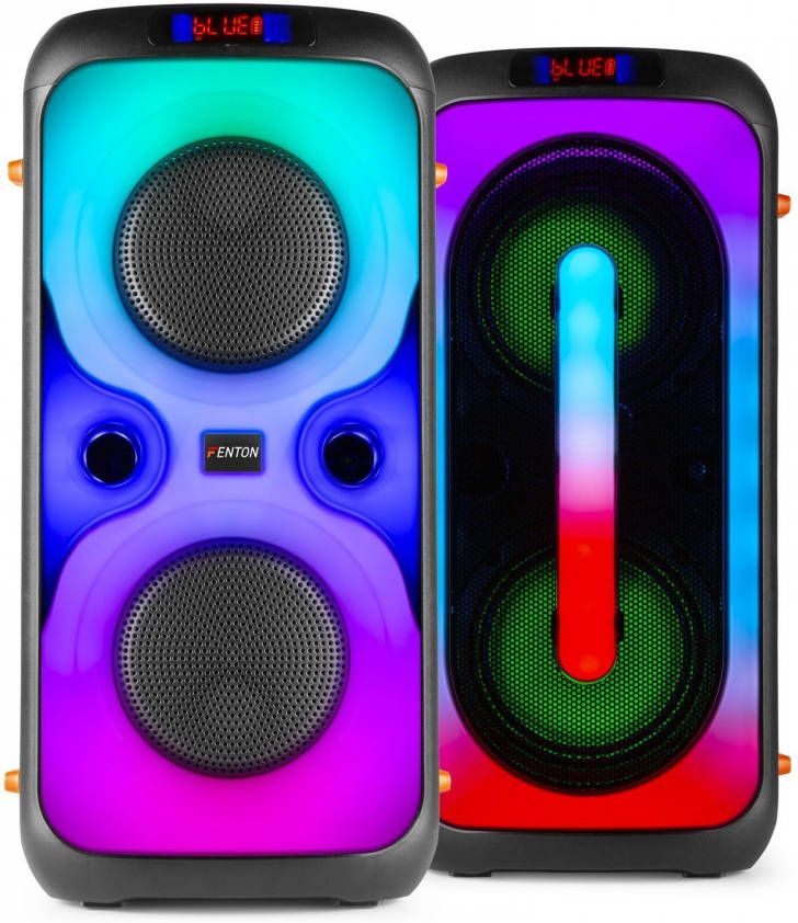 Fenton BoomBox set 2 accu partyboxen met microfoon en LED&apos, s 360W