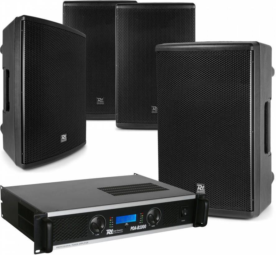Power Dynamics Professionele 1000W RMS horeca geluidsset voor café