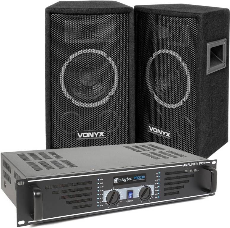 Vonyx 500W DJ Luidspreker en Versterker combinatie