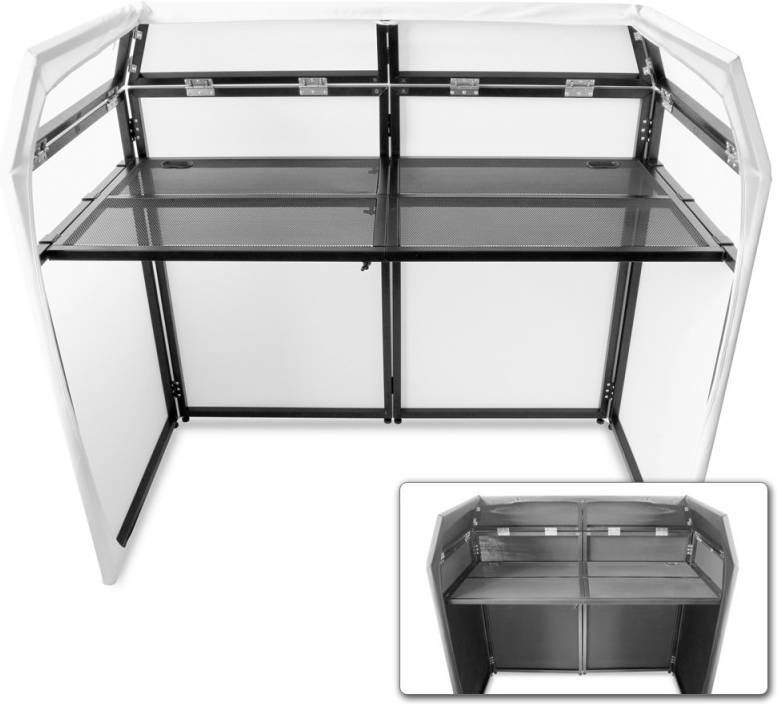 Vonyx DB3 DJ Booth met zwarte en witte Lycra doeken