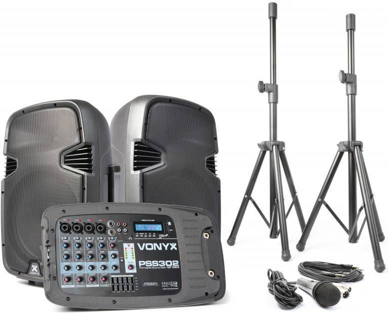 Vonyx PSS302 portable 300w speakerset