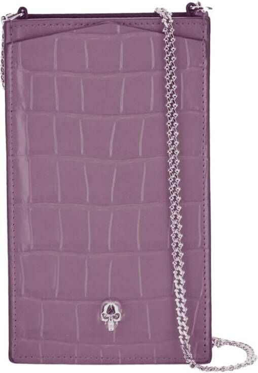 alexander mcqueen Skull Phone Case With Chain , Paars, Dames