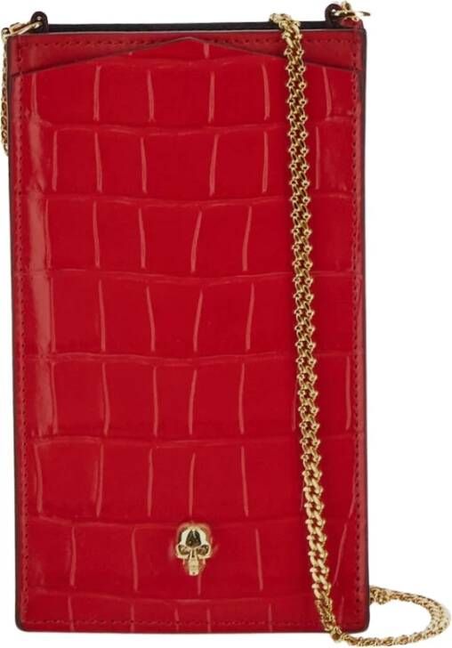alexander mcqueen Skull Phone Case With Chain , Rood, Dames