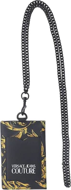 Versace Jeans Couture Card case on chain , Zwart, Heren