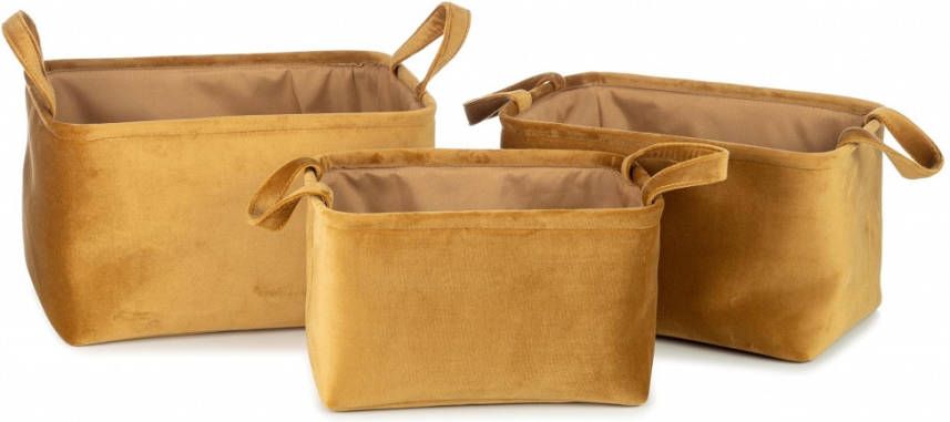 Kidsdepot Opbergmand Billie Gold Set van 3