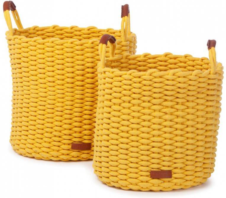 Kidsdepot Opbergmanden Korbo oker L set van 2 maten