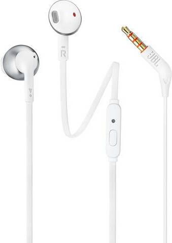 JBL in-ear hoofdtelefoon Tune 205 T205 (Wit, Zilver)