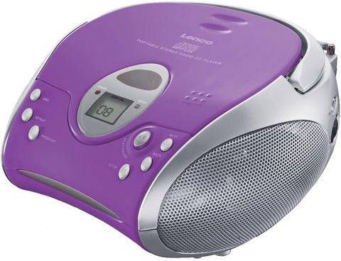 Lenco Draagbare Stereo Fm Radio Met Cd speler Scd 24 Purple Paars