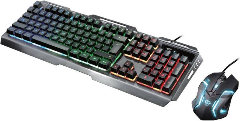 Trust Gaming GXT 845 Tural toetsenbord en muis Zwart US Toetsenbord Zwart