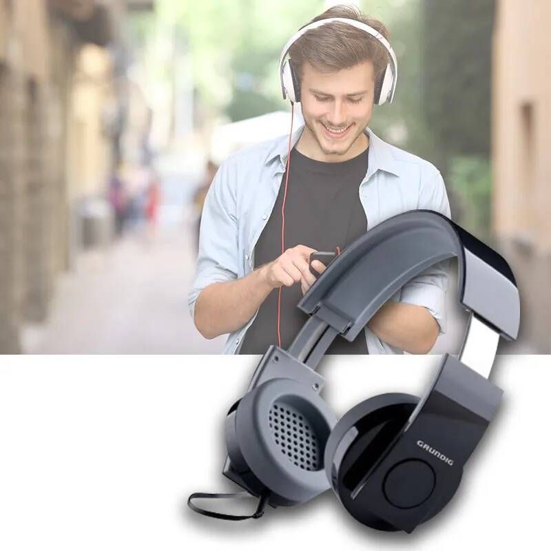 Grundig High End Inklapbare Koptelefoon Grijs Volume Control