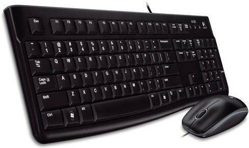 Logitech MK120 Desktop(Qwerty)Toetsenbord Zwart